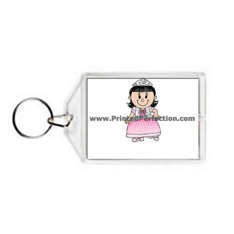 Porte-clés personnalisé en acrylique rose Princess
