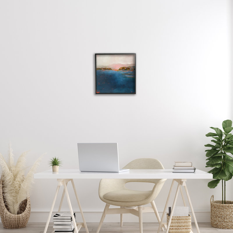 «Still Water Seascape», estampe numérique, design par Patrick Dennis, H 17 po x l 17 po, Giclée encadrée noir minuit