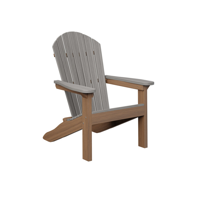 Berlin Gardens Comfo Back Adirondack Chair, Driftwood Gray/Antique Mahogany