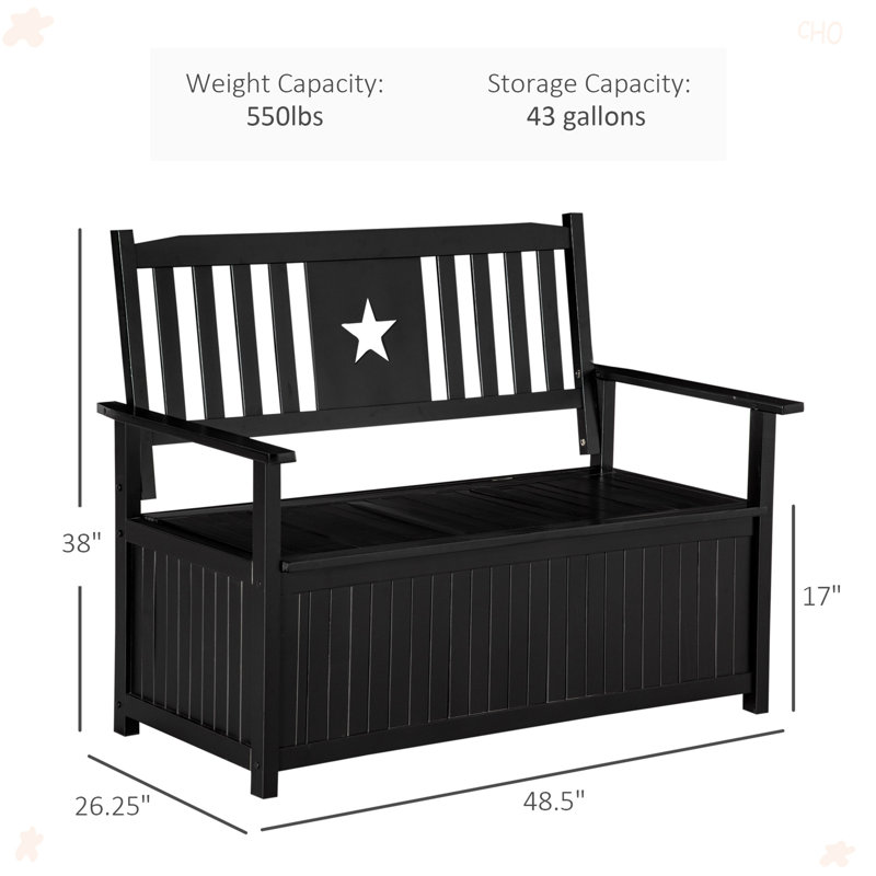 Banc de rangement extérieur pour patio