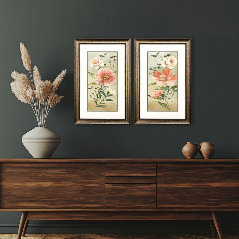Art floral antique encadré