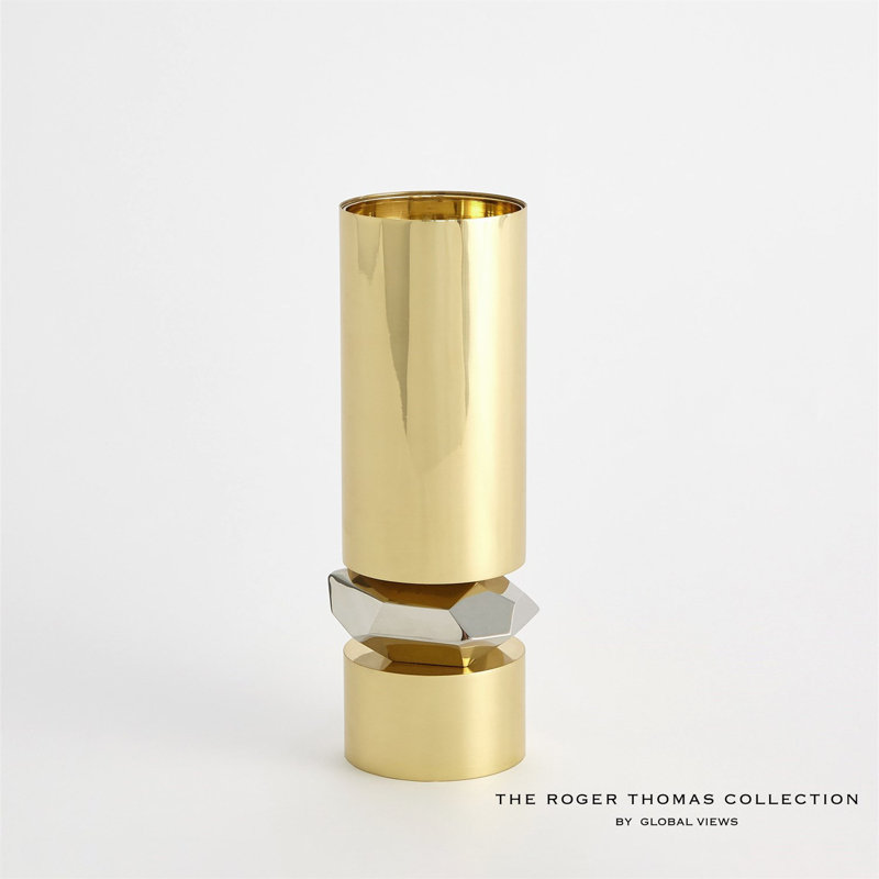 Romano Candle Holder-Tall, Brass