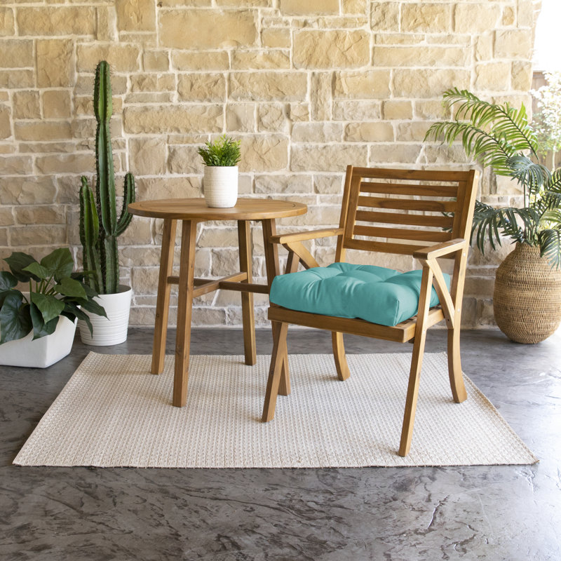 Sunbrella Outdoor 3'' Barstool Seat Cushion, 19" W x 19" D, Canvas Teal