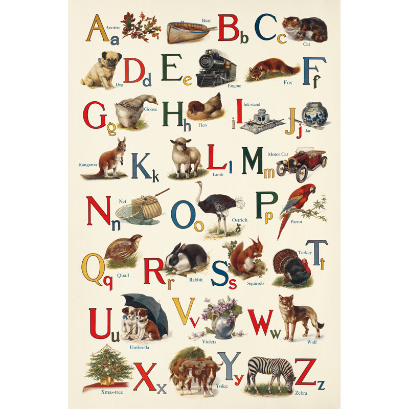 Schoolhouse Alphabet by Wild Apple Portfolio - Wrapped Canvas Print, 76cm H x 51cm W