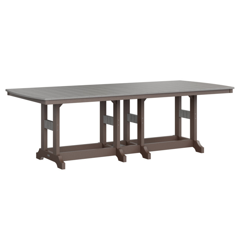Garden Classic Outdoor Bar Table, Driftwood Gray, Chocolate Brown
