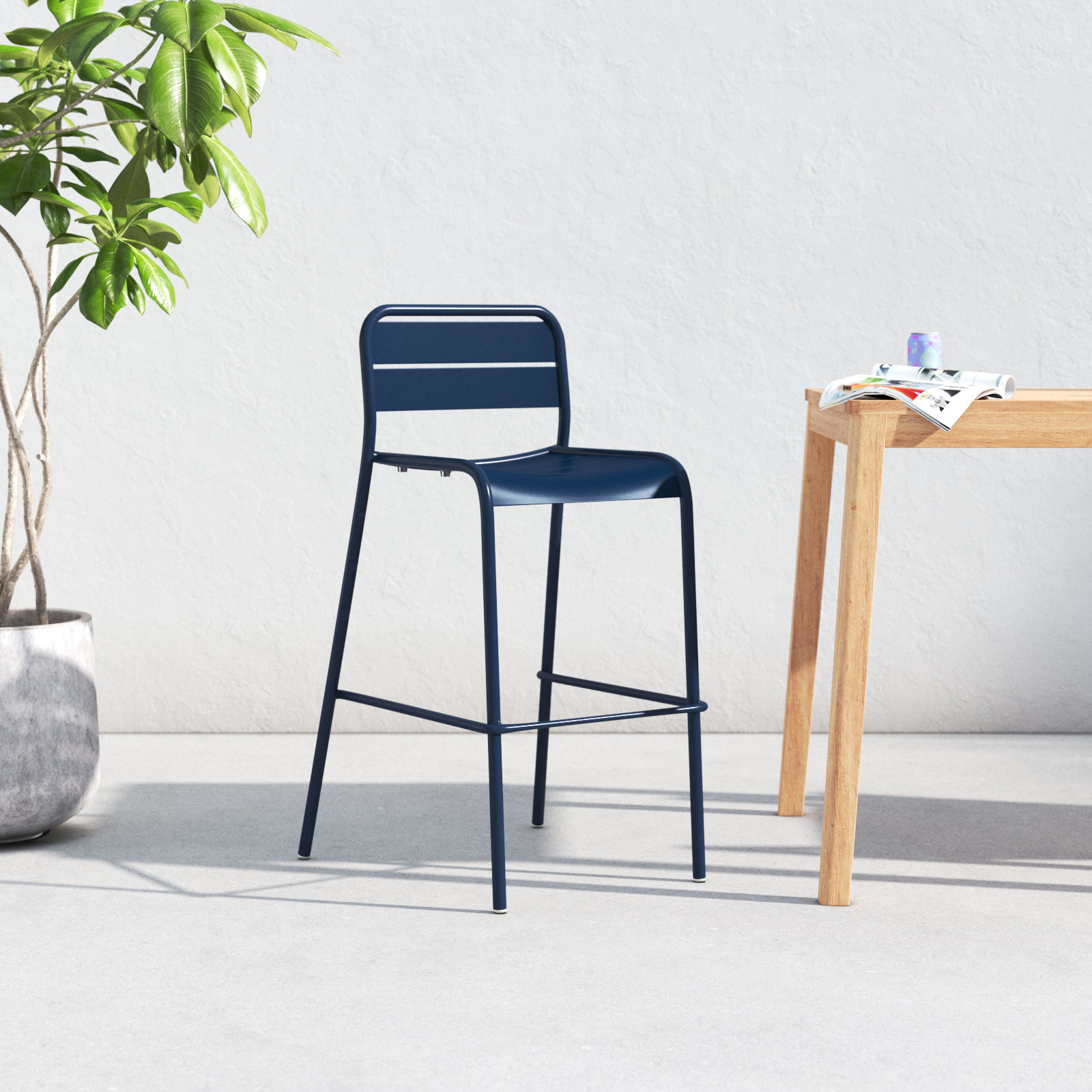 Kapri 41'' Outdoor Bar Stool, Prussian