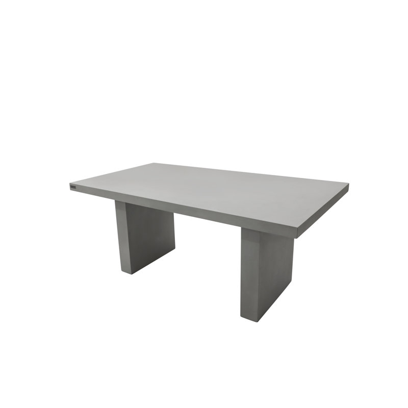 Elementi Home Santiago 72" Rectangular Space Grey Concrete Dining Table for Indoor and Outdoor Use