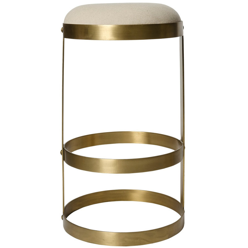 Dior Metal Bar & Counter Stool, Bar Stool (31" Seat Height), Antique Brass