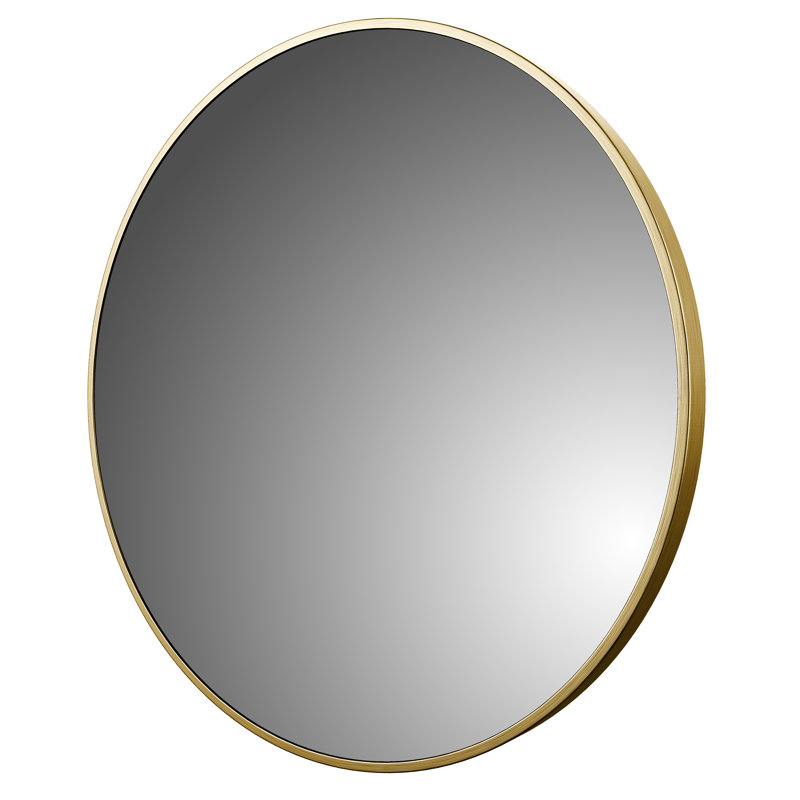 Metal Flat Wall Mirror, Brushed Gold