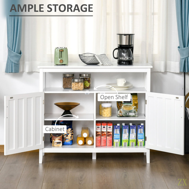 Buffet de cuisine, buffet avec 2 portes et tablettes réglables pour la salle à manger