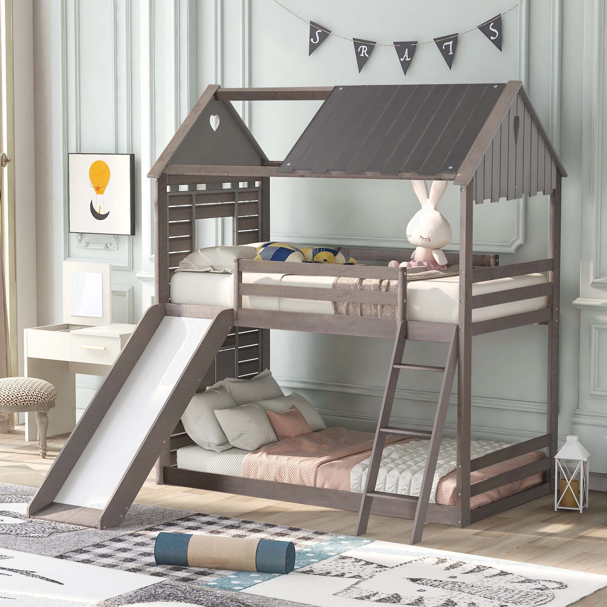 Harper Orchard Brenner Twin Over Twin Solid Wood Standard Bunk Bed by ...