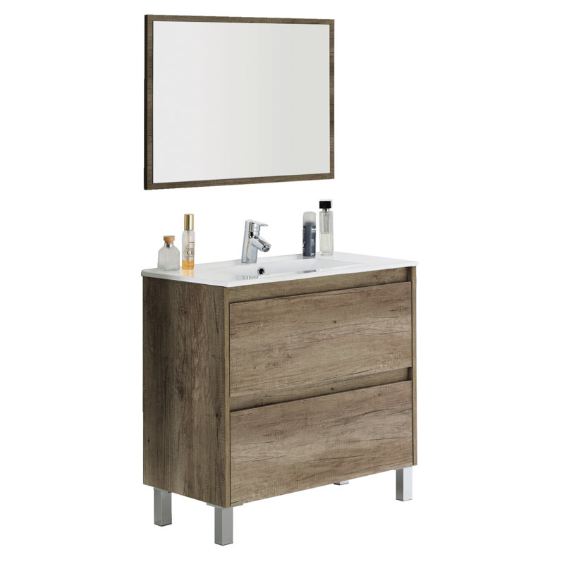 Diver 80cm Single Bathroom Vanity Base Only in Oak