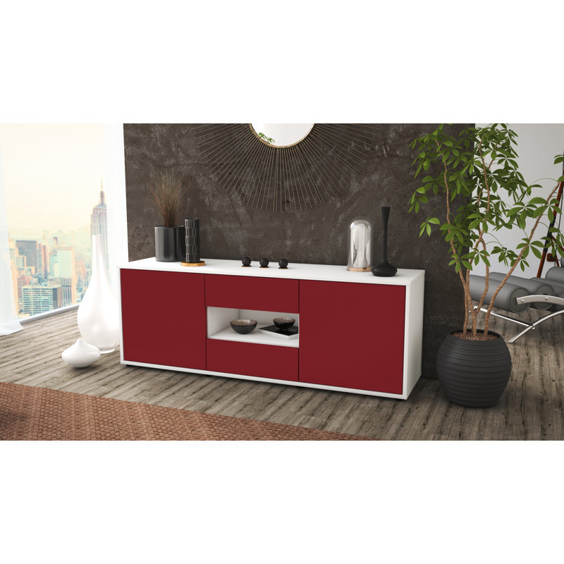 Yearwood TV Stand for TVs up to 60", Red / Matte White