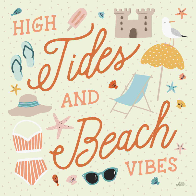 «Beach Vibes III» par Laura Marshall, impression sur toile tendue, H 20 po x l 20 po