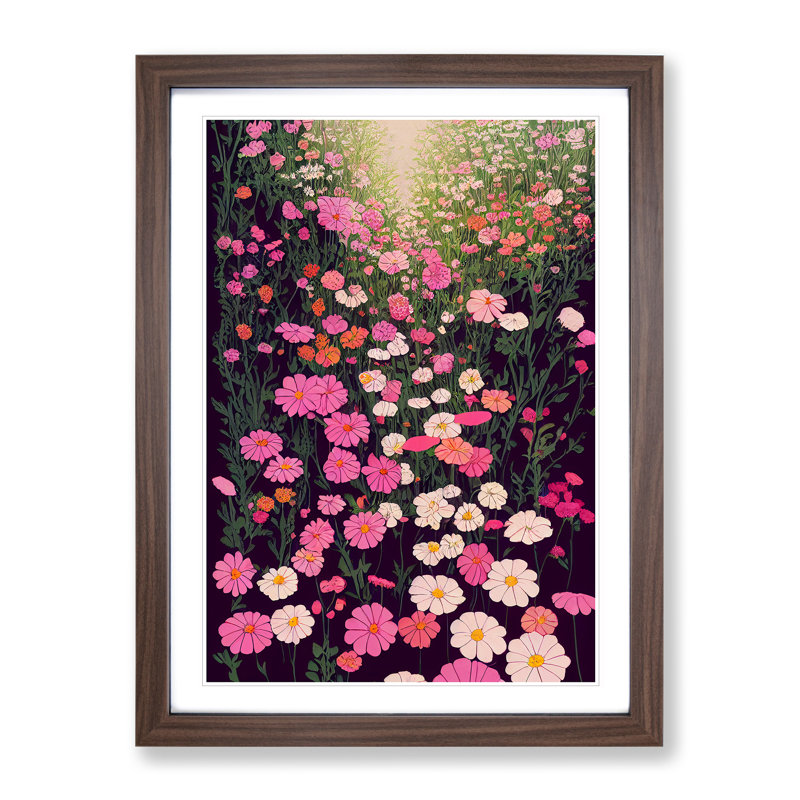 Mind Blowing Flowers - Framed Print, 34cm H x 25cm W x 2cm D, Walnut