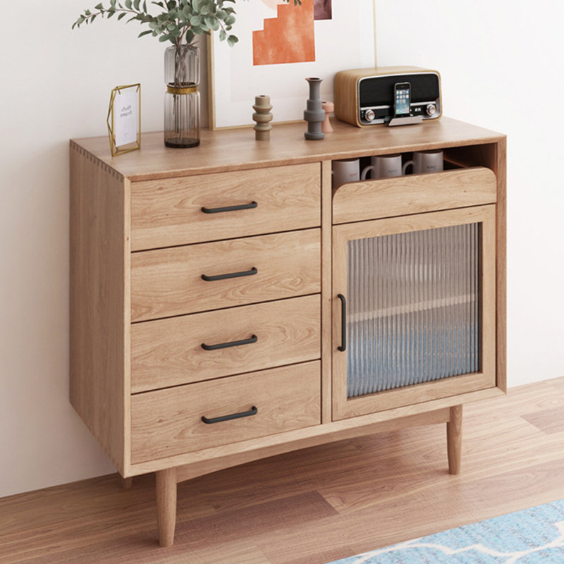 Petite vitrine de porte d'armoire en verre, H 31,5 po x l 31,5 po x P 16,54 po, Naturel