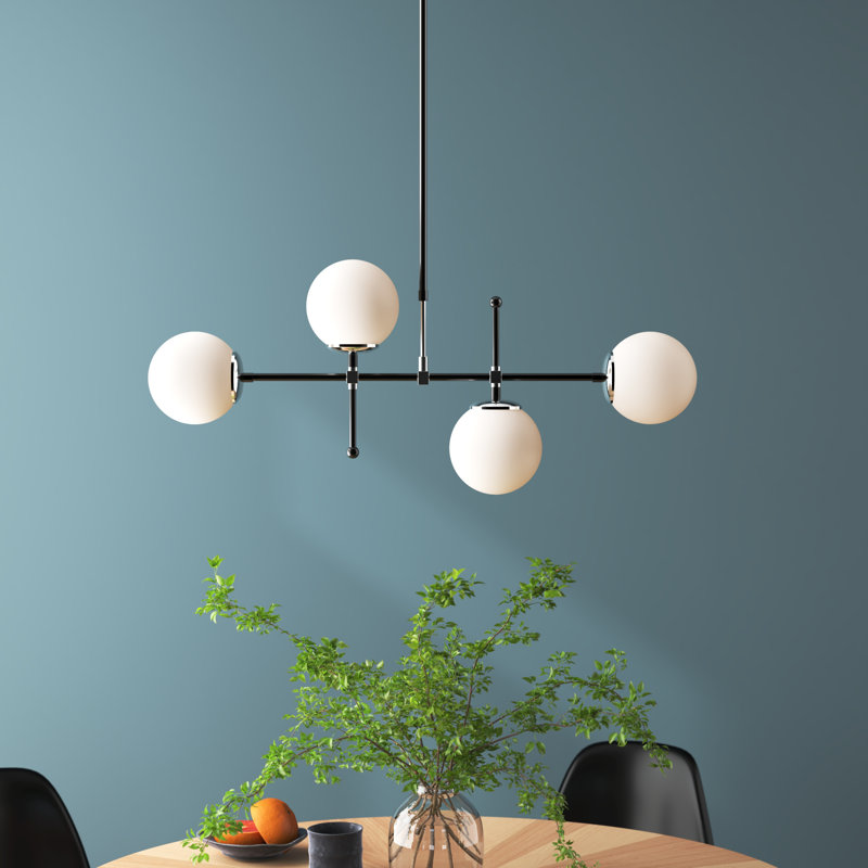 Jayapura 4 - Light Black/Chrome Sphere Pendant