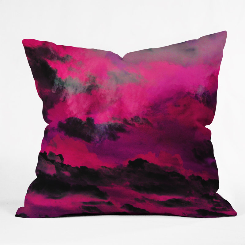 Caleb Troy Raspberry Storm Clouds Throw Pillow, 20" x 20"