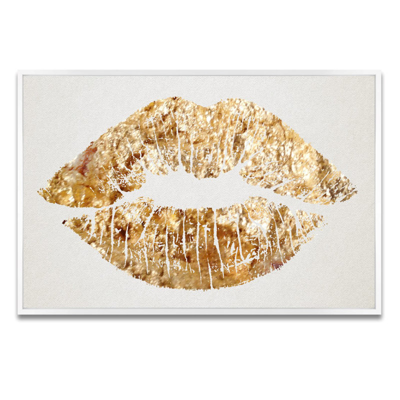" Fashion And Glam Solid Kiss Lips " by Oliver Gal, 30" H x 45" W x 1.5" D