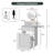 White Makeup Vanity Desk with Round Mirror and Lights, 2 in 1 Nightstand, Dressing Table with a Chair