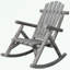 Chaise berçante de patio en bois avec grand dossier-697201577