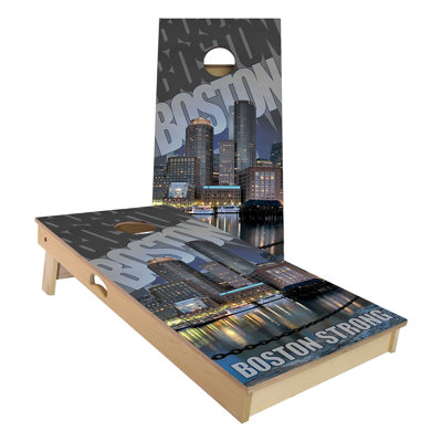 Boston City Cornhole Board Set | Includes (2) Boards, (8) Bags & Optional Accessories