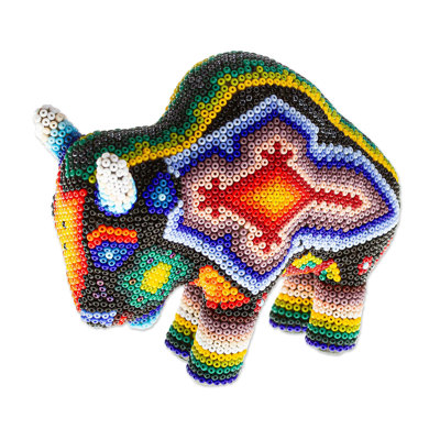 Figurine ilee noble bison huichol