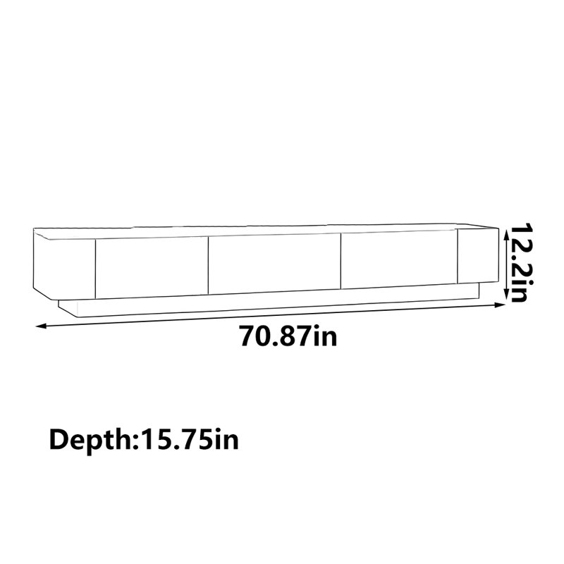 Meuble télé de luxe de style italien, 70.87"