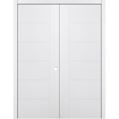 Double porte intérieure stratifiée blanche Groove