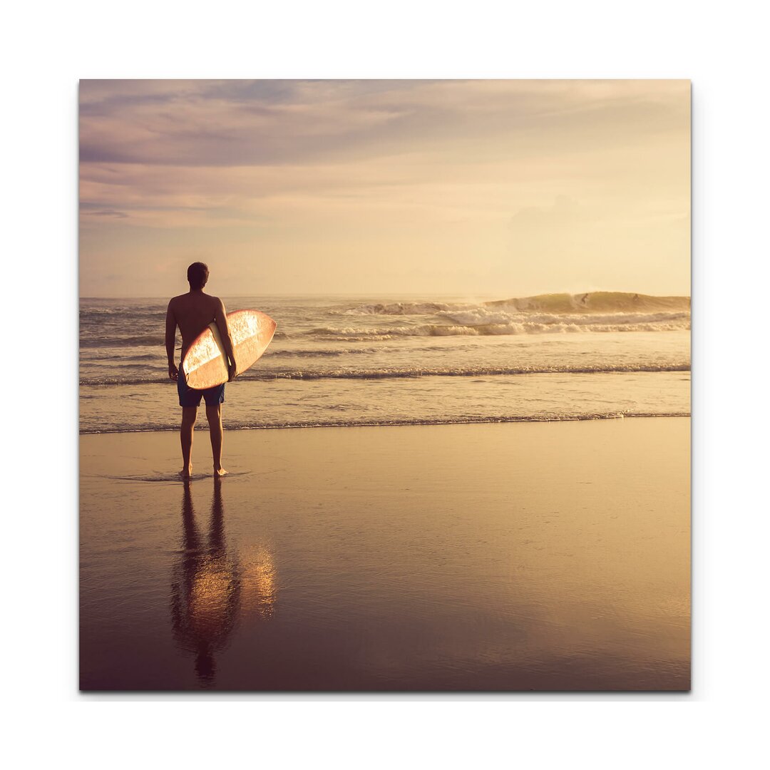 Leinwandbild Surfer am Strand