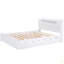 Grand lit plateforme en bois avec rangement à DEL, 2 tiroirs et 1 lit gigogne simple-628721658