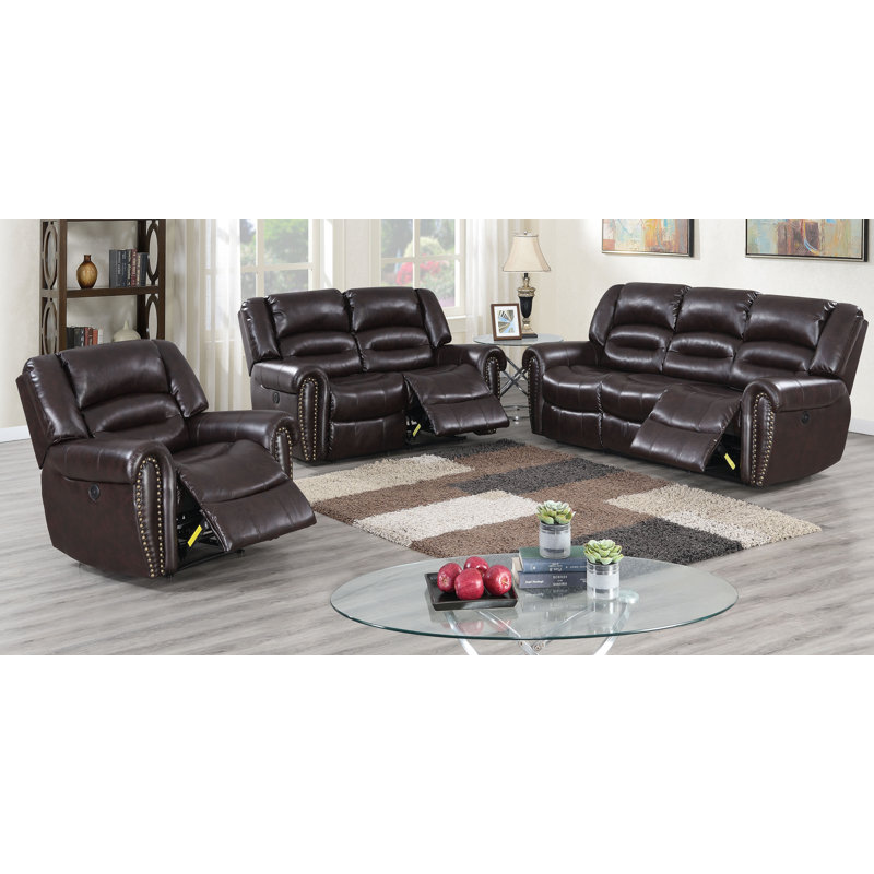 Lower Faux Leather Power Recliner, Brown Faux Leather