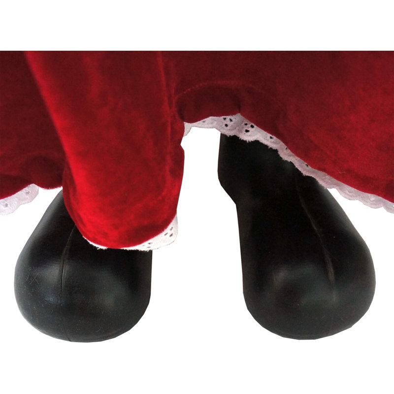 3-Ft Red Velvet and White Apron Mrs. Claus Animatronic