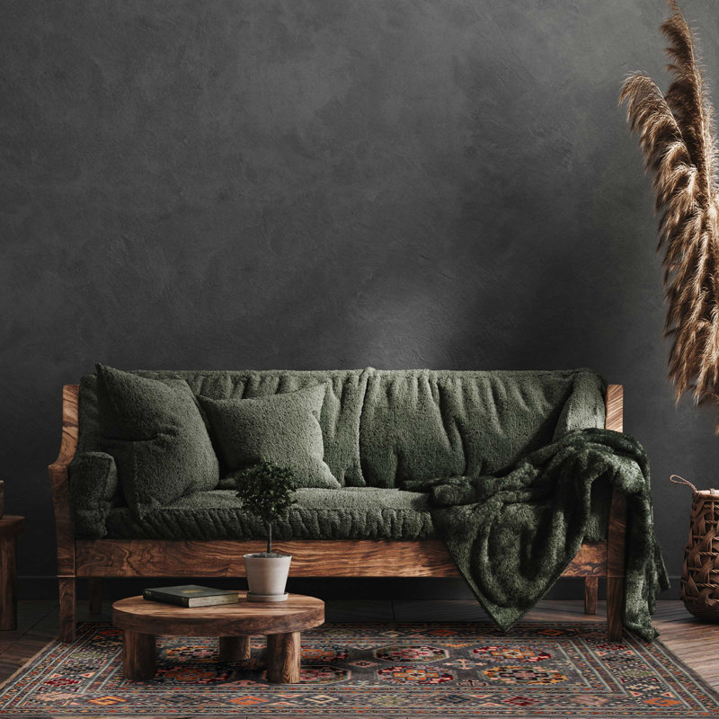 Tapis gris en laine New Age 3 pi 11 po x 5 pi 10 po One-of-a-Kind