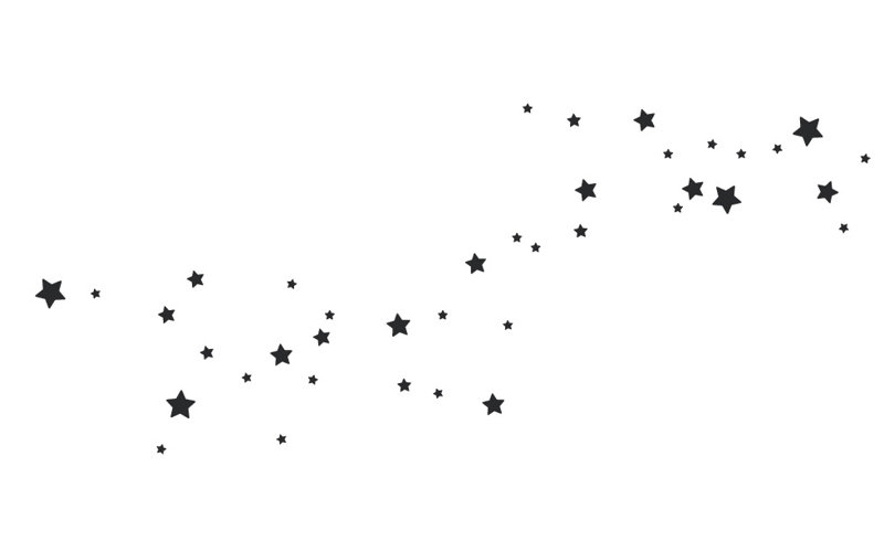 Décalcomanie murale en forme de lait galaxie, H 29 po x l 70 po x P 0,01 po, Noir