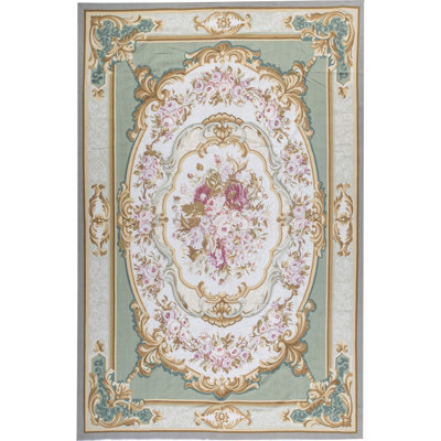 Aubusson Renaissance Hand Knotted Wool Oriental Area Rug