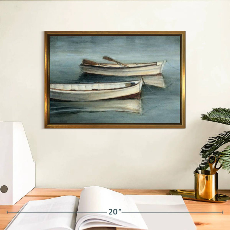 Petites eaux calmes I, 13 po x 9 po, Cadre flottant doré