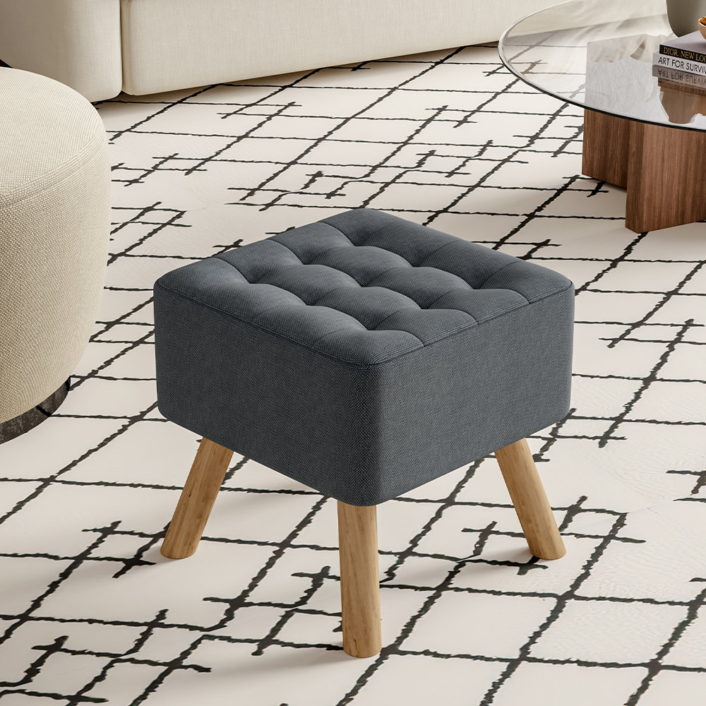 Zipcode Design Germain 40cm Wide Square Solid Colour Footstool