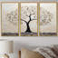 Silhouette d'arbre monochrome minimaliste - ensemble de salon d'art mural arbre-108318542-108318534