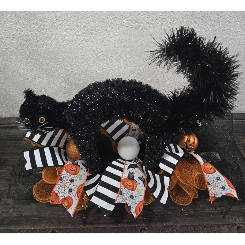 Centre de table chat noir Tinsel