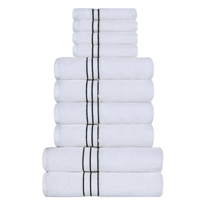 Hotel Turkish Cotton 10-Piece Towel Set, Ultra-Plush & Luxury Weight