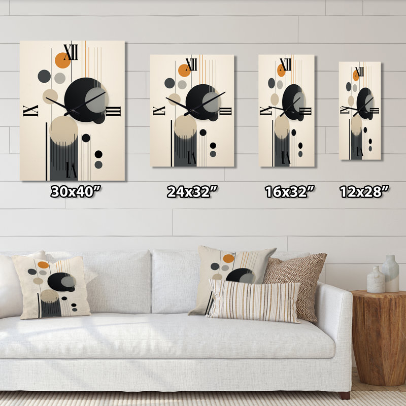 Horloge murale abstraite, H 32 po x l 24 po x P 1 po