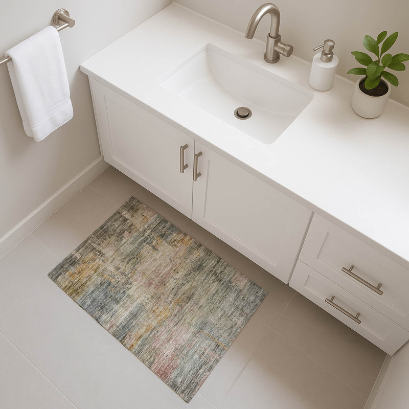 Premium Machine Washable Filiberto AMF1650 Abstract Rug, Rectangle 1'8" x 2'6"