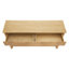 Console cannelée de 55 pouces avec tiroirs à fermeture en douceur et plateau en bois massif - Table d'entrée en pin naturel