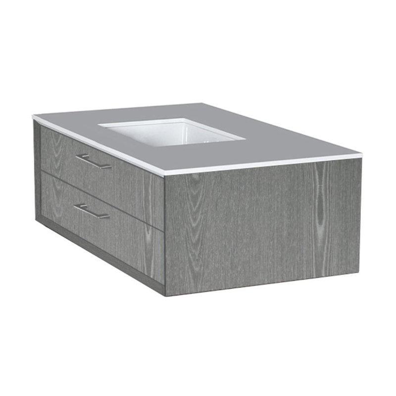 Gemelli 36'' W Vanity Top, Polished White