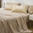  7-Piece Queen Size Metallic Geometric Comforter Set, Modern Gold Foil Chevron Bedding on Khaki, All-Season Microfiber Bed in a Bag with Sheets and Pillow Shams-113728241-113728243