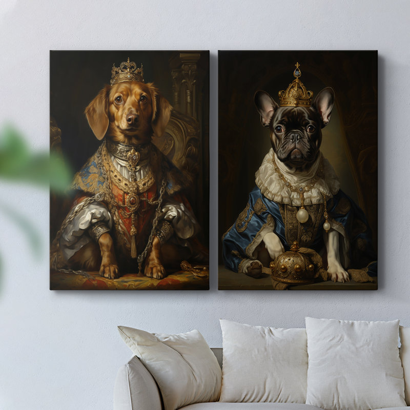 ANIMALS Series CLxxxviii - Toile tendue avec châssis de qualité supérieure - Prêt à être accroché, H 48 po x l 64 po