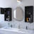 Open Shelf White Oak Bathroom Storage - Practical Accessory Stylish-1187575449