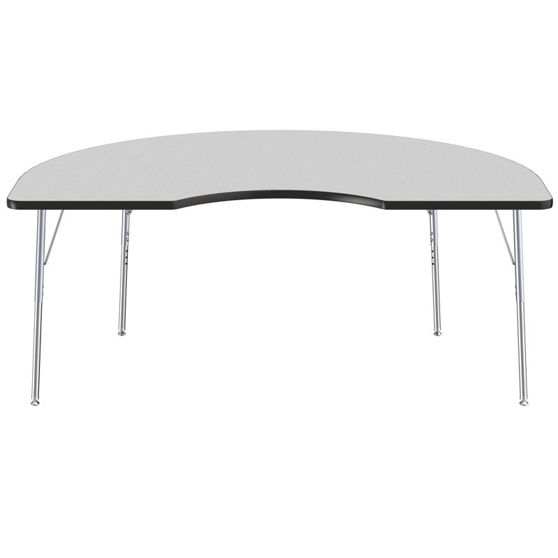 Table d'activité 48 "x 72" avec moulures en T et pieds réglables, Gris / noir / argent, Roulement pivotant standard