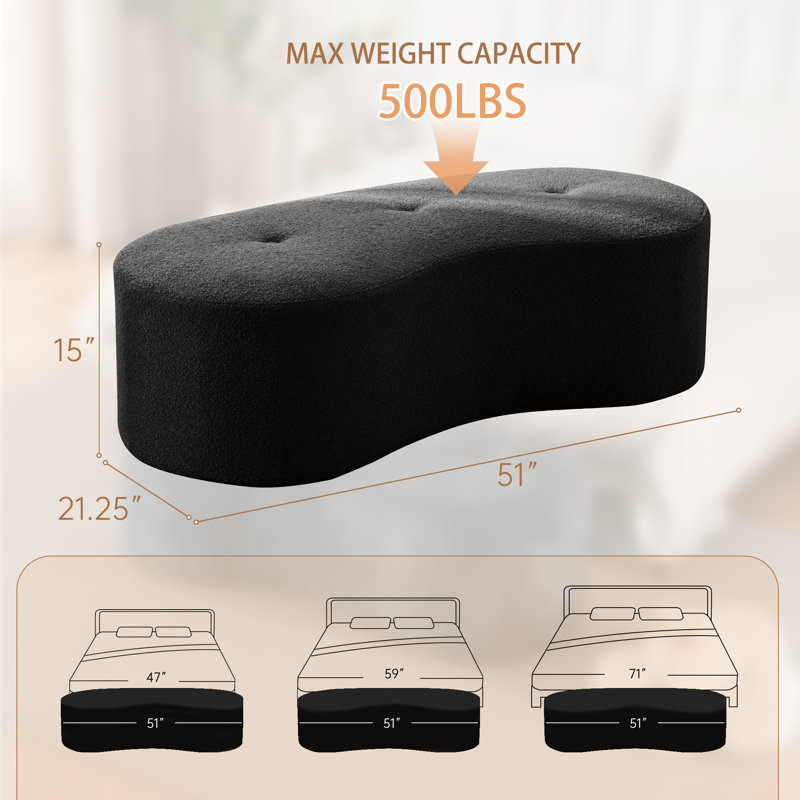 Banc d'appoint 51 po, Black Teddy